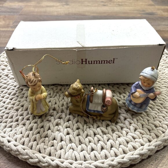 Berta Hummel Nativity Ornaments Set Camel Angel Standing Girl w Lute Goebel 2000 - Picture 1 of 9